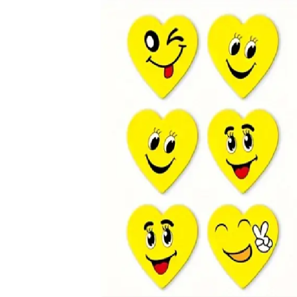 Google sökresultat 'Klistermärken gula glada hjärtan'